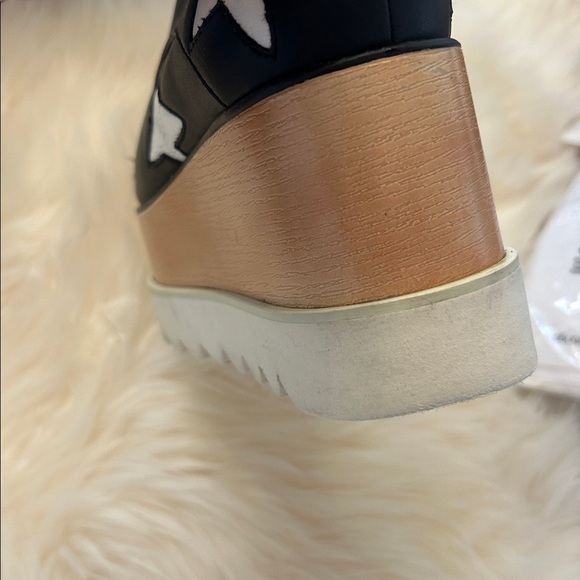 Stella McCartney Black White Star Vegan Elyse Platform Derby Shoes, Size 35 - Picture 6 of 16